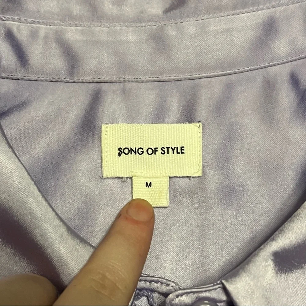 Revolve Song of Style Marta Dress in Lavender Size M Wrap Shirt Dress Silky